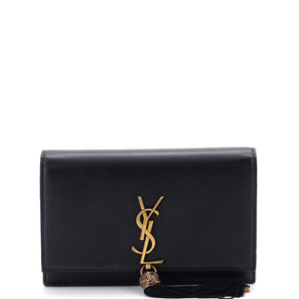 Saint Laurent Classic Monogram Tassel Wallet on Strap Leather