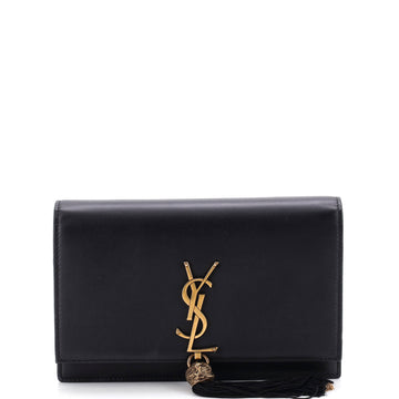 Saint Laurent Classic Monogram Tassel Wallet on Strap Leather