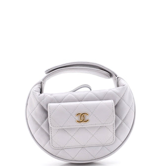 Chanel Polly Pocket Pouch Hobo Quilted Caviar Mini