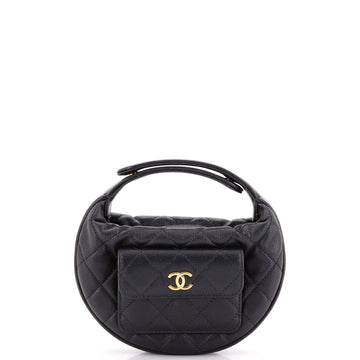 Chanel Polly Pocket Pouch Hobo Quilted Caviar Mini