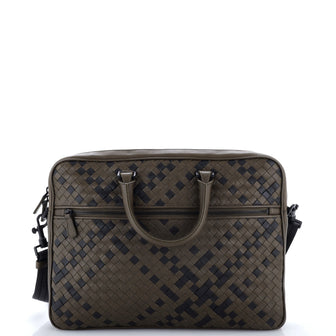 Bottega Veneta Convertible Front Zip Briefcase Intercciato Nappa Large