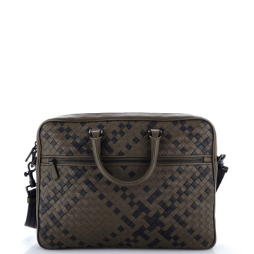 Bottega Veneta Convertible Front Zip Briefcase Intercciato Nappa Large