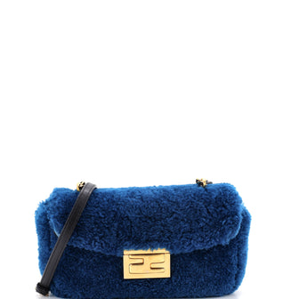 Fendi Be Baguette Flap Bag Shearling Medium