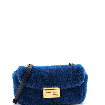 Fendi Be Baguette Flap Bag Shearling Medium