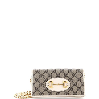 Gucci Horsebit 1955 Chain Wallet GG Coated Canvas