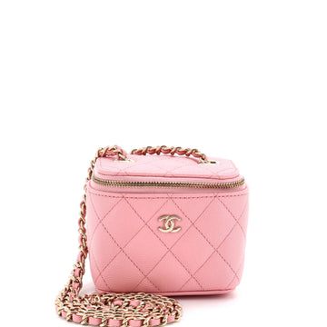 Chanel Classic Vanity Case with Chain Quilted Caviar Mini