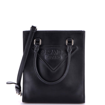 Prada Convertible Tote Brushed Leather Small