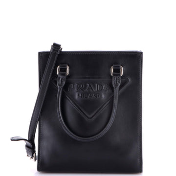 Prada Convertible Tote Brushed Leather Small