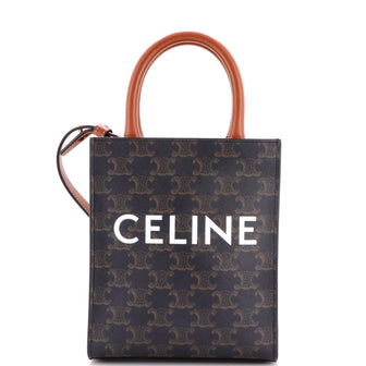 Celine Vertical Cabas Tote Triomphe Coated Canvas Mini