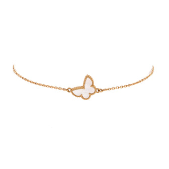 Van Cleef & Arpels Sweet Alhambra Butterfly Bracelet 18K Yellow Gold and Mother of Pearl