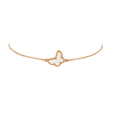 Van Cleef & Arpels Sweet Alhambra Butterfly Bracelet 18K Yellow Gold and Mother of Pearl