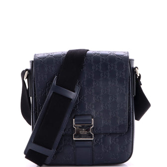Gucci Buckle Flap Messenger Bag Guccissima Leather Small