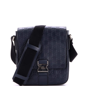 Gucci Buckle Flap Messenger Bag Guccissima Leather Small