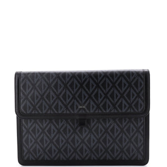 Christian Dior Hit the Road A4 Flap Pouch CD Diamond Coated Canvas