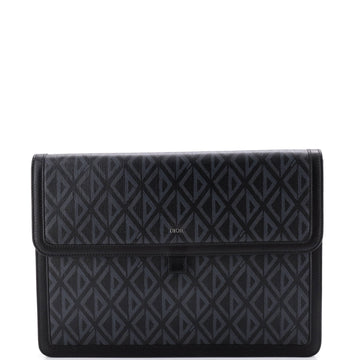 Christian Dior Hit the Road A4 Flap Pouch CD Diamond Coated Canvas