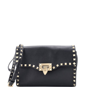 Valentino Garavani Rockstud Flip Lock Flap Bag Leather Medium