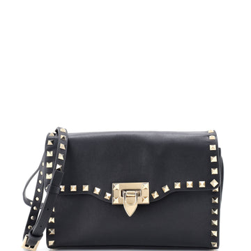 Valentino Garavani Rockstud Flip Lock Flap Bag Leather Medium