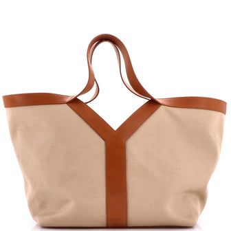 Saint Laurent Y Tote Canvas with Leather Medium