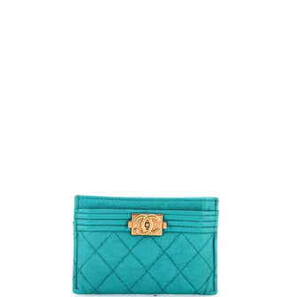 Chanel Boy Card Holder Quilted Lambskin