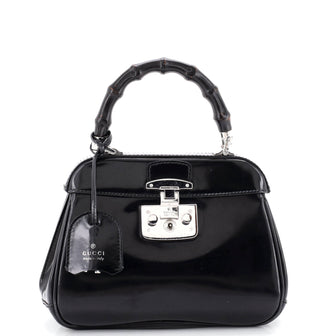 Gucci Lady Lock Bamboo Top Handle Bag Leather Mini