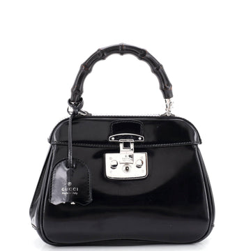 Gucci Lady Lock Bamboo Top Handle Bag Leather Mini