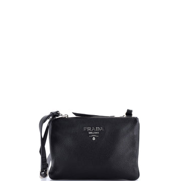 Prada Double Zip Crossbody Bag Vitello Phenix Small