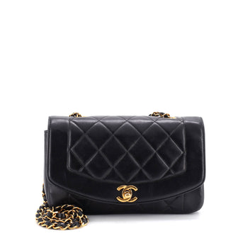 Chanel Vintage Diana Flap Bag Quilted Lambskin Small