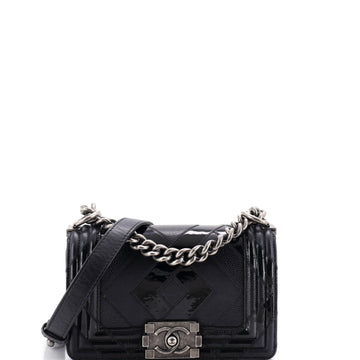 Chanel Boy Flap Bag Patchwork Caviar, Patent and Calfskin Small