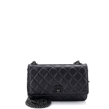 Chanel So Black Trendy CC Wallet on Chain Quilted Lambskin