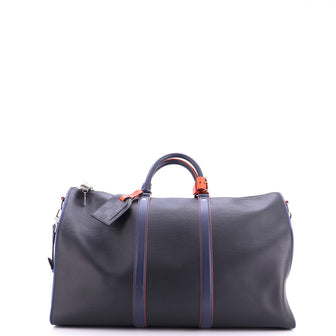 Louis Vuitton Keepall Bandouliere Bag Epi Leather with Damier Graphite 50