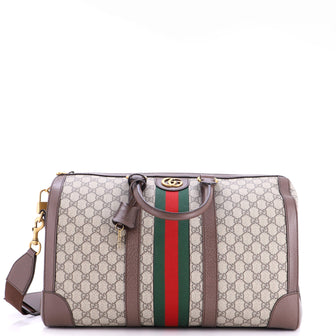 Gucci Savoy Web Convertible Duffle Bag GG Coated Canvas Medium