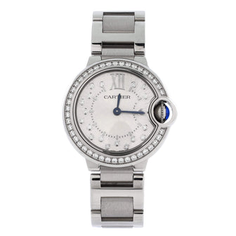 Cartier Ballon Bleu de Cartier Quartz Watch Stainless Steel with Diamond Bezel and Markers 28