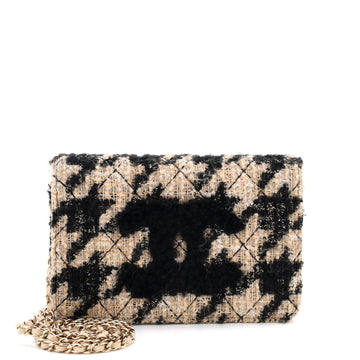 Chanel Wallet on Chain with Coin Purse Quilted Tweed with Shearling