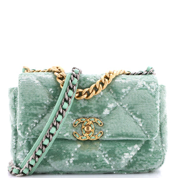 Chanel 19 Flap Bag Quilted Sequins Medium