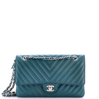 Chanel Classic Double Flap Bag Chevron Lambskin Medium