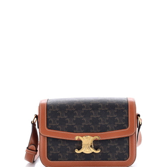 Celine Triomphe Shoulder Bag Triomphe Coated Canvas Medium