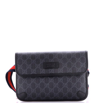 Gucci Web Flap Belt Bag GG Coated Canvas