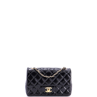 Chanel Classic Single Flap Bag Quilted Patent Mini