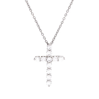 Tiffany & Co. Cross Pendant Necklace Platinum and Diamonds Small