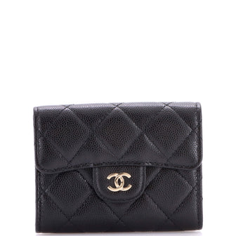 Chanel Classic Flap Card Case Quilted Caviar