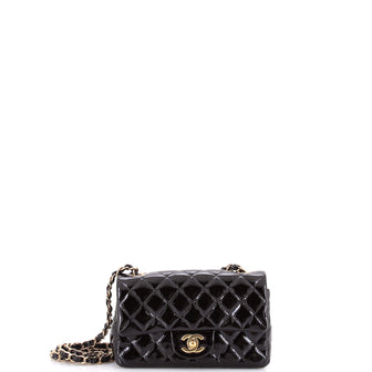 Chanel Classic Single Flap Bag Quilted Patent Mini