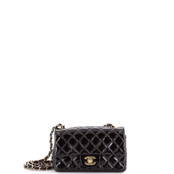 Chanel Classic Single Flap Bag Quilted Patent Mini