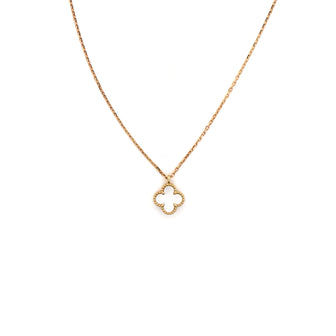 Van Cleef & Arpels Sweet Alhambra Pendant Necklace 18K Yellow Gold and Mother of Pearl