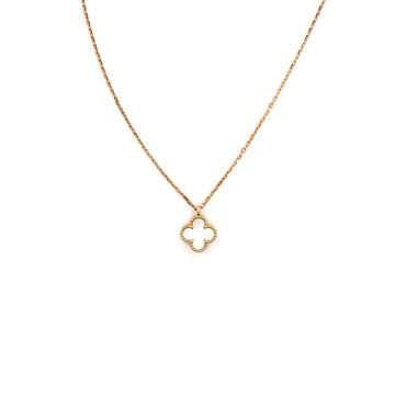 Van Cleef & Arpels Sweet Alhambra Pendant Necklace 18K Yellow Gold and Mother of Pearl