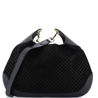 Gucci B Shoulder Bag GG Suede Medium