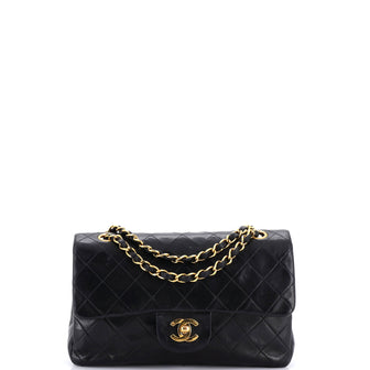 Chanel Vintage Classic Double Flap Bag Quilted Lambskin Small