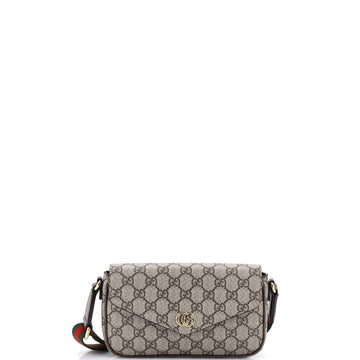 Gucci Ophidia Envelope Flap Shoulder Bag GG Coated Canvas Mini