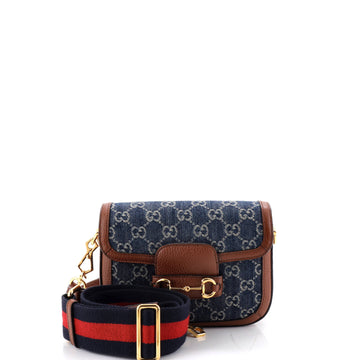 Gucci Horsebit 1955 Shoulder Bag GG Denim Mini