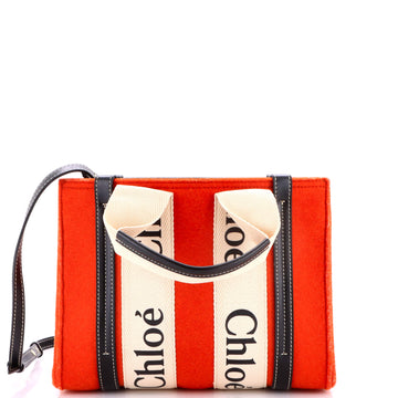 Chloe Woody Tote Recycled Felt with Leather and Canvas Small