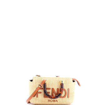 Fendi Logo By The Way Top Handle Bag Raffia Mini